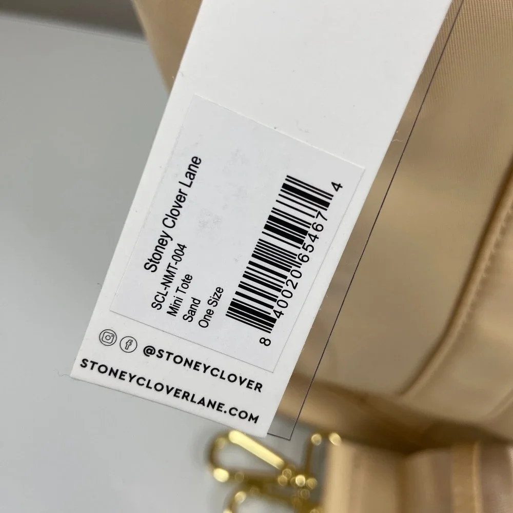 Stoney Clover Lane Womens Sand Mini Tote NEW Nylon‎ Gold Hardware